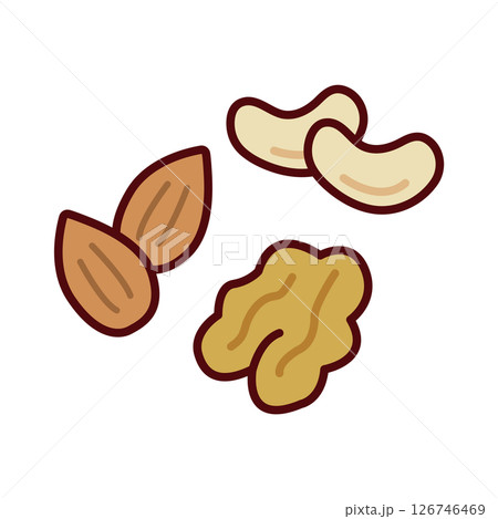 シンプルなミックスナッツのイラスト シンプルなミックスナッツのイラスト 126746469