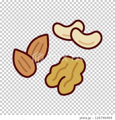 シンプルなミックスナッツのイラスト シンプルなミックスナッツのイラスト 126746469