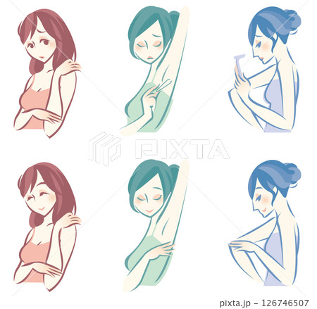お肌のケアをする女性 お肌のケアをする女性 126746507
