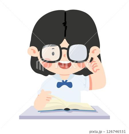 Smart girl student smiling in glasses Smart girl student smiling in glasses 126746531