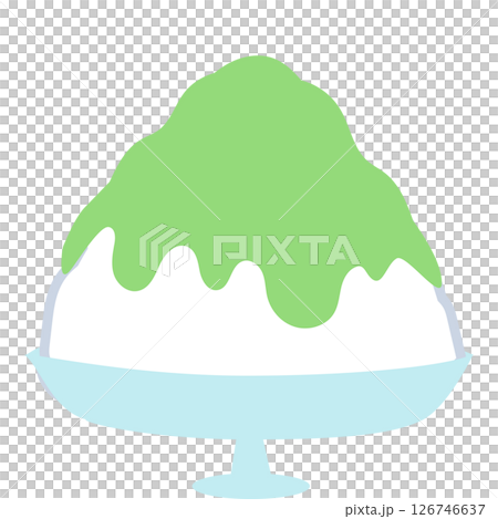 Shaved ice melon flavor simple cute dessert (vector material) Shaved ice melon flavor simple cute dessert (vector material) 126746637