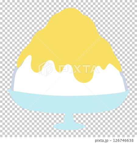 Shaved ice lemon flavor simple cute dessert (vector material) Shaved ice lemon flavor simple cute dessert (vector material) 126746638