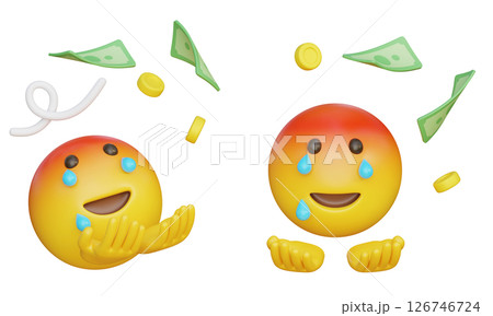 sad expression on the face of money flying away 3D Emoji sad expression on the face of money flying away 3D Emoji 126746724