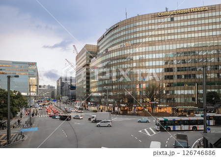 March 27 2025 Intersection with Skyscrapers and City Life in a Bustling, Japan, Japan 126746886