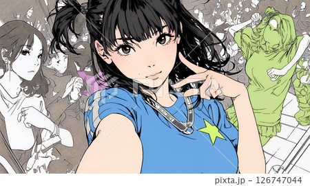 クラブで踊っている若い女性