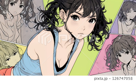 親しい女友達が決めポーズで写真撮影。