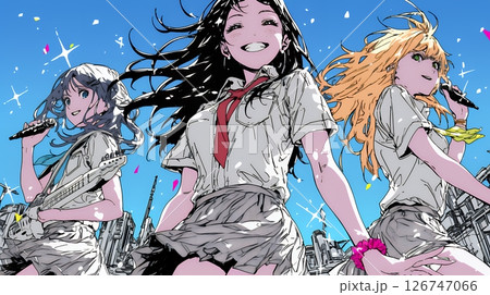 ステージで熱唱している女の子たち