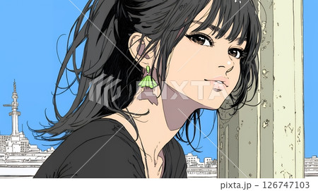 熟考中の若い女性
