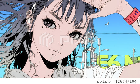 手を降って挨拶をしている若い女性