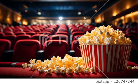 ポップコーンで映画鑑賞 126747244