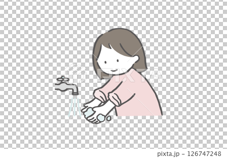 女孩洗手 126747248