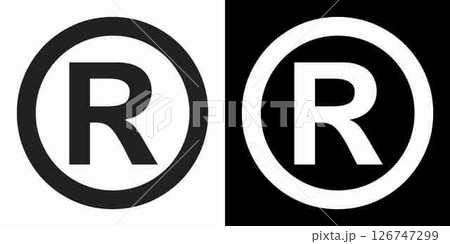 Registered Trademark symbol Vector Illustration, Registered trademark logo icon. Copyright mark symbol icon, R sign, R symbol - Registered mark isolated 126747299
