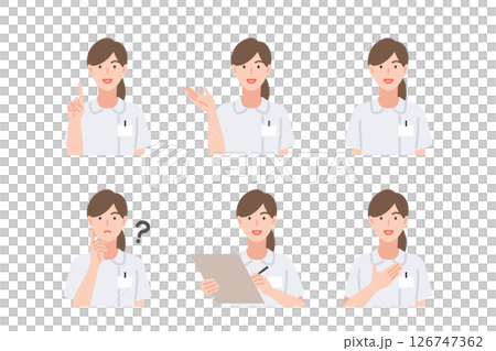 女護士常見姿勢套裝純色 126747362