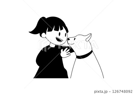 犬と遊ぶ子ども 126748092