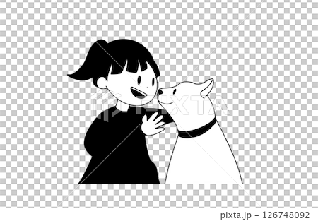 犬と遊ぶ子ども 126748092