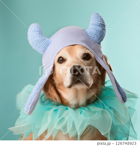 海の生き物の仮装をした犬 海の生き物の仮装をした犬 126748923