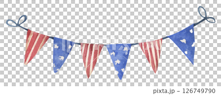 Patriotic bunting american flag with watercolor Patriotic bunting american flag with watercolor 126749790