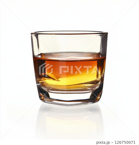 Crystal Clear Glass of Liquid Isolated on White Background 126750071