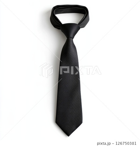 Elegant Black Necktie for Formal Attire and Professional Settings Elegant Black Necktie for Formal Attire and Professional Settings 126750381