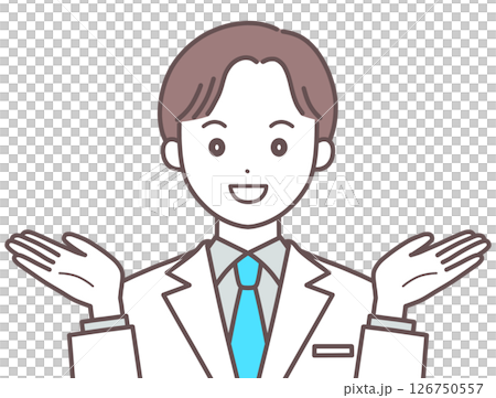 提案する白衣の男性のイラスト 126750557