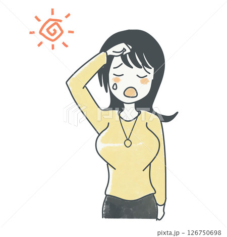 汗をかく女性 126750698