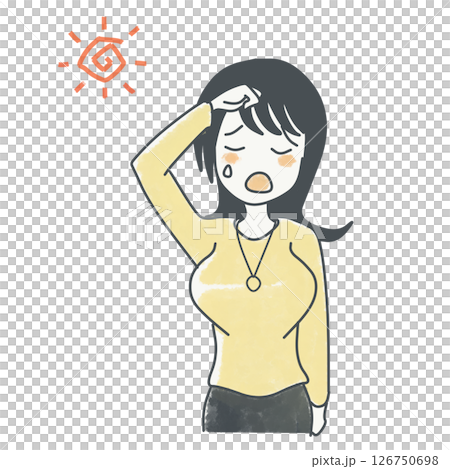 A woman sweating 126750698