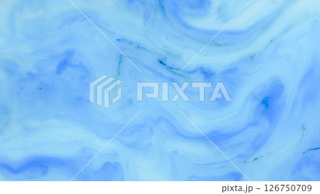 Blue marble swirl abstract background for cosmetics packaging, skincare ads, ocean-inspired branding, and meditation or relaxation visuals 126750709