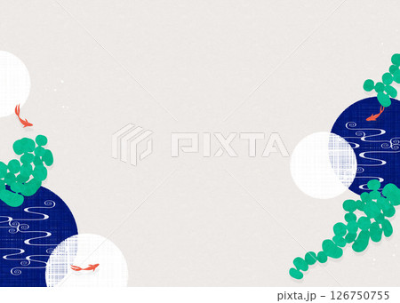 夏の和風背景（金魚）2025-7 126750755