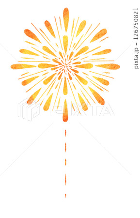 水彩風打ち上げ花火のイラスト 水彩風打ち上げ花火のイラスト 126750821
