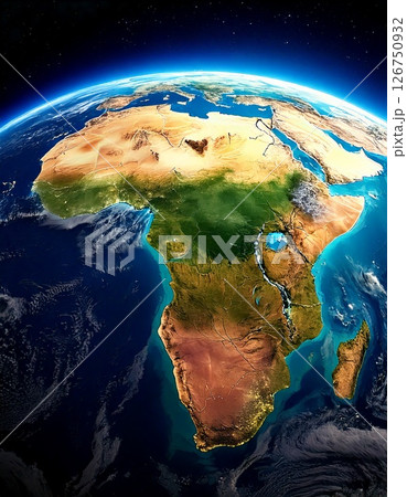 宇宙から見たアフリカ大陸 宇宙から見たアフリカ大陸 126750932