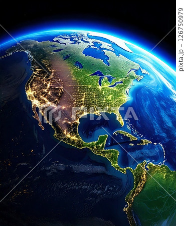 宇宙から見たアメリカ大陸 126750979