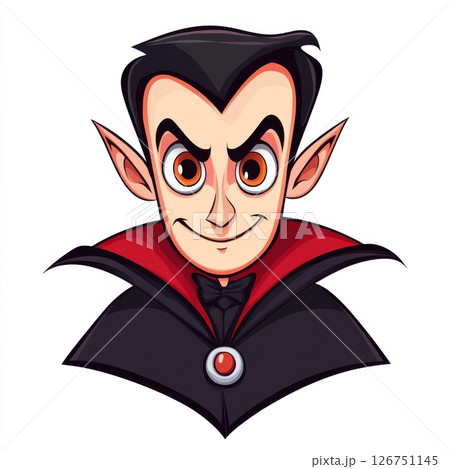 Cartoon Vampire Character with Distinctive Features and Style 126751145