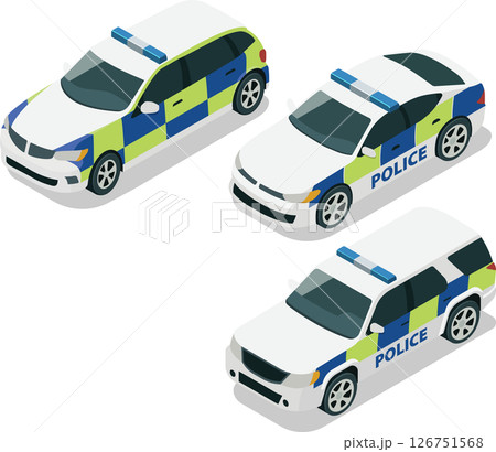 Isometric urban police car illustration 126751568