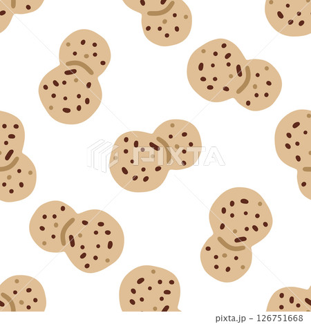 Seamless Chocolate Chip Cookie Pattern 126751668