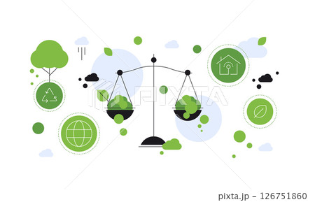Green rights and laws,Sustainable future. Modern flat illustration 126751860
