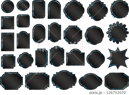 ラベル筆、三重線、5水色 126752070