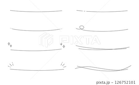 手描きで描かれた細い線のバリエーションイラスト 手描きで描かれた細い線のバリエーションイラスト 126752101