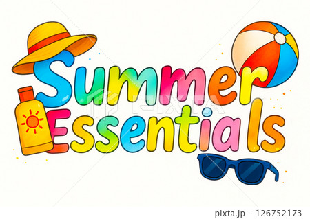 Cute text Summer Essentials 126752173