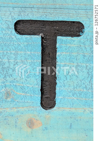 Written Wording in Distressed State Typography Found Ransom Letter T 126752571