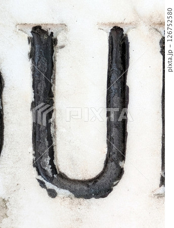 Written Wording in Distressed State Typography Found Ransom Letter U 126752580
