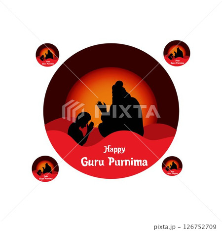 Happy guru Purnima free vector illustration 126752709