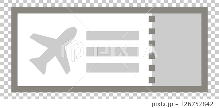 登機證/機票輪廓圖示插圖 登機證/機票輪廓圖示插圖 126752842