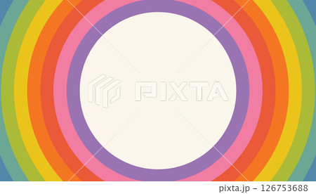 Bright striped rainbow frame in flat cartoon style with blank space in center. Bright striped rainbow frame in flat cartoon style with blank space in center. 126753688