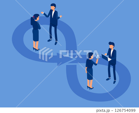 Infinity business marketing. Continuous Cycle Illustration isometric 126754099