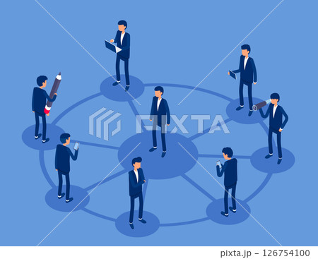 Social Contacts. Vector isometric concept Social Contacts. Vector isometric concept 126754100