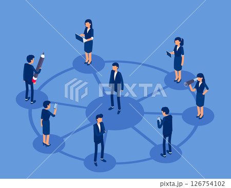 Social Contacts. Vector isometric concept Social Contacts. Vector isometric concept 126754102