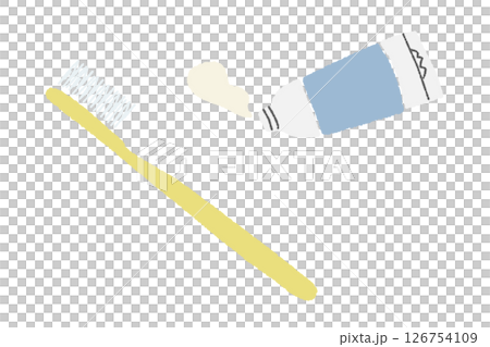 ハブラシと歯磨き粉　暮らしのイラスト 126754109