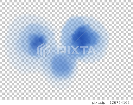 Watercolor floral illustration with blue or light blue smudged polka dots Watercolor floral illustration with blue or light blue smudged polka dots 126754162