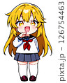 お嬢様笑いをする金髪セーラー服女子高生 お嬢様笑いをする金髪セーラー服女子高生 126754463
