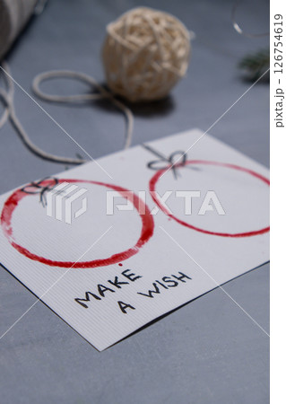 Christmas balls Sustainable Christmas preparation Diy process of making handmade greeting cards. Step by step activity for children. Inclusive and responsible stress relief holiday hobby Christmas balls Sustainable Christmas preparation Diy process of making handmade greeting cards. Step by step activity for children. Inclusive and responsible stress relief holiday hobby 126754619